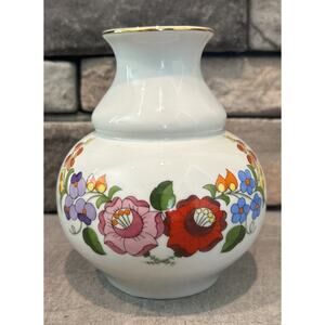 Kalocsa Porcelain Handpainted Hungary 5.5” Vase